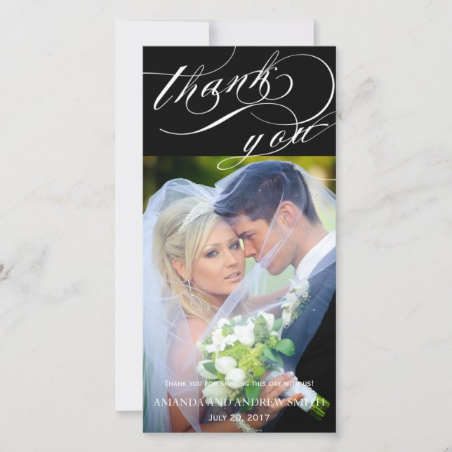 Merci Mariage de script élégant personnalisé (Devant)