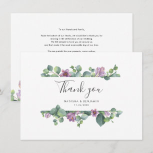 Merci Mariage de script Eucalyptus aquarelle