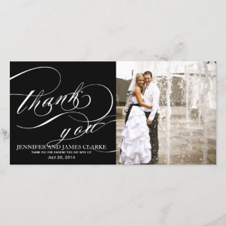 Merci Mariage de script noir blanc élégant