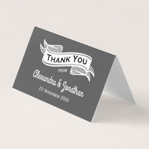 Merci Mariage de style griffe gris ardoise