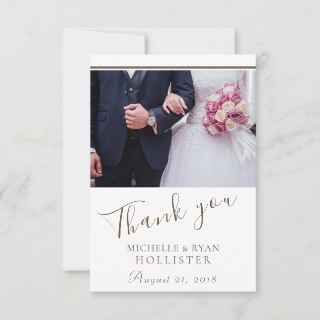 Merci Mariage Élégant Photo (Devant)