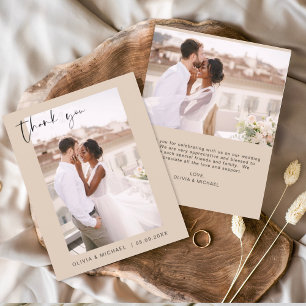 Merci Mariage en terre cuite photo minimaliste car