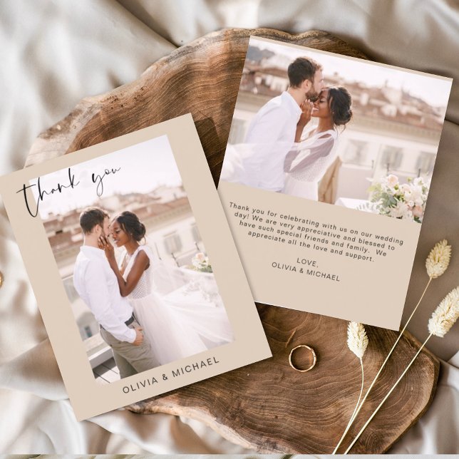 Merci Mariage en terre cuite photo minimaliste car (Créateur téléchargé)