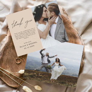 Merci Mariage en terre cuite photo minimaliste car