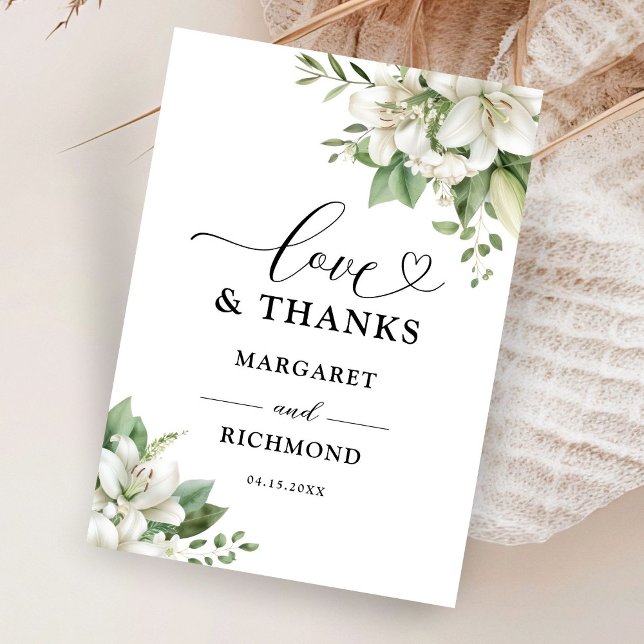 Merci Mariage floral élégant à Lily blanche (Créateur téléchargé)