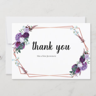 Merci Mariage floral violet moderne