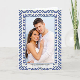 Merci Mariage japonais Seigaiha/texte personnalisé