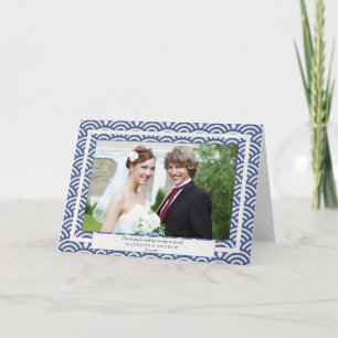 Merci Mariage japonais Seigaiha/texte personnalisé