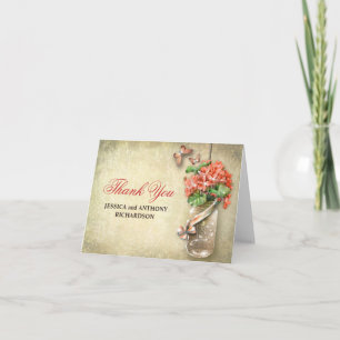 merci mariage mason jar cartes de design rustique