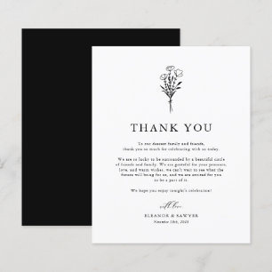Merci Mariage minimaliste noir