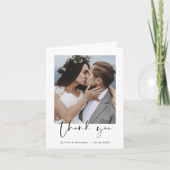 Merci Mariage minimaliste Photo simple (Devant)