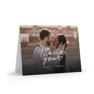 Merci Mariage moderne à lettres mains