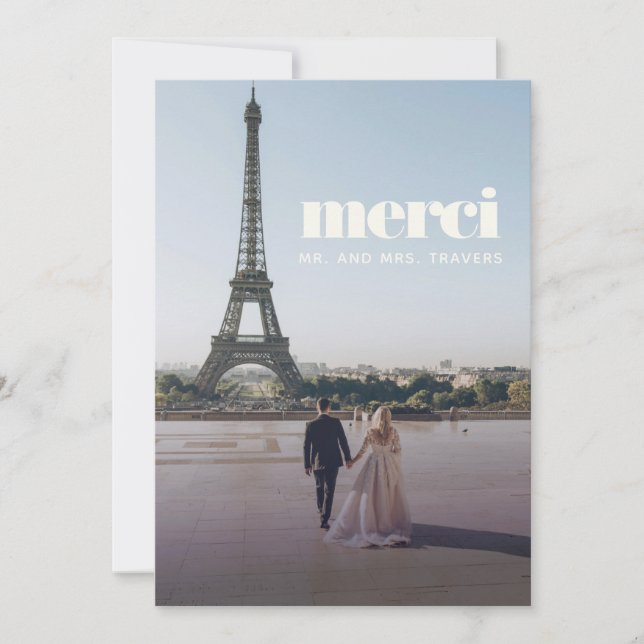Merci Mariage moderne | Carte Merci (Devant)