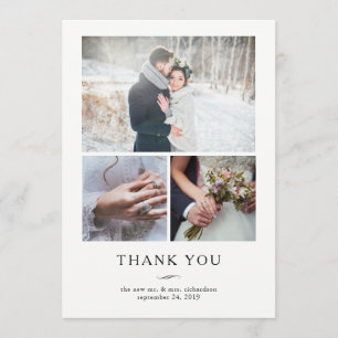 Merci Mariage moderne minimaliste   Trois photos