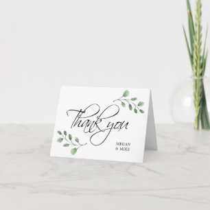 Merci MARIAGE nuptial Aquarelle verte