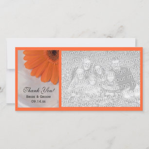 Merci Mariage orange et blanc satiné