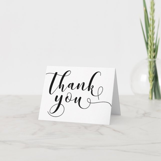 Merci Mariage Orné Typographie Noir 1 (Devant)