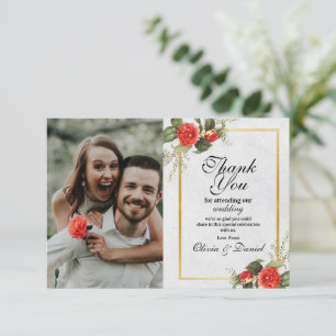 Merci Mariage Rouge Or Noël Festif