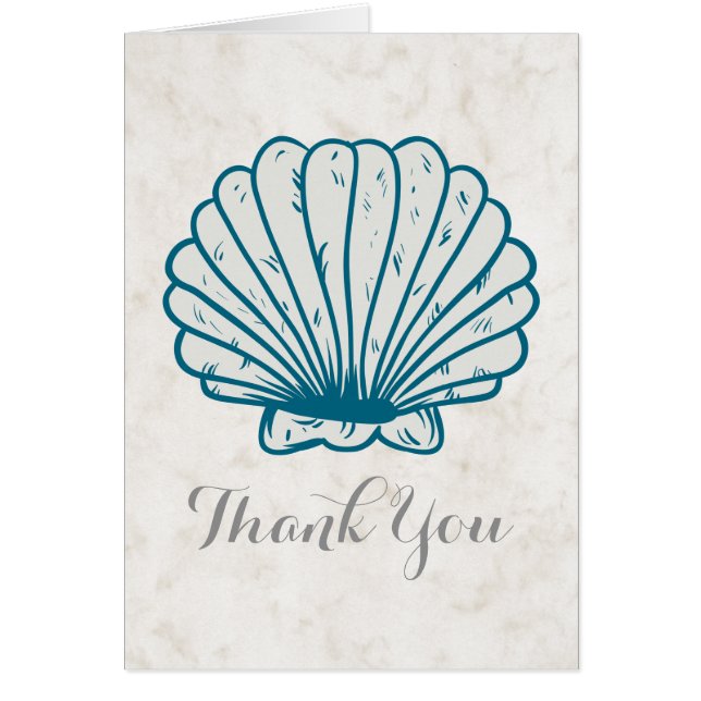 Merci Mariage Royal Blue Rustic Seashell (Devant)