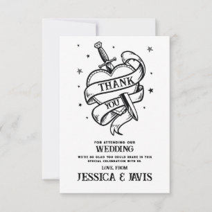 Merci Mariage traditionnel Tatouage Coeur Couteau