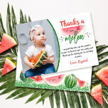 Merci Melon Sweet Watermelon Photo Anniversaire<br><div class="desc">Merci Melon Sweet Watermelon Birthday Photo Carte de remerciements</div>