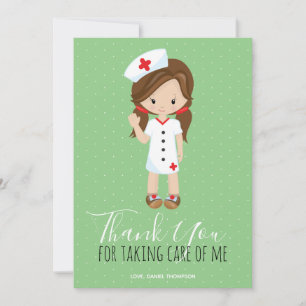 Merci Menthe verte Script Brown Cheveux infirmière