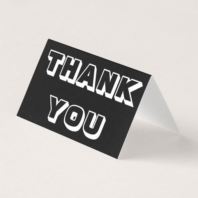 Merci, Merci, carte pliée en noir blanc (Front)