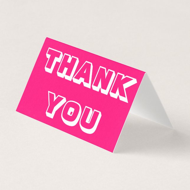 Merci, Merci, carte pliée rose fuchsia (Front)