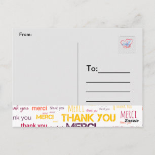 MERCI, MERCI, MERCI - CARTE POSTALE DE REMERCIEMEN