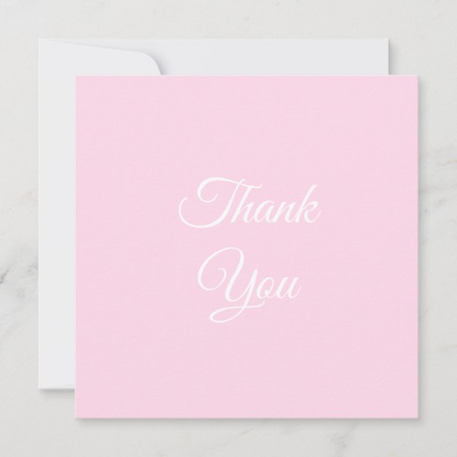 Merci, Merci rose clair classique élégante carte (Devant)