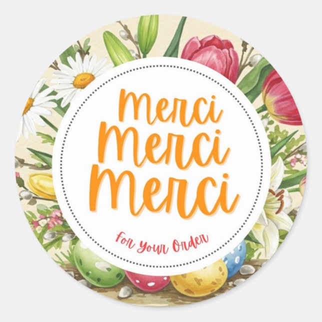 Merci Merci Sticker Merci Floral (Devant)
