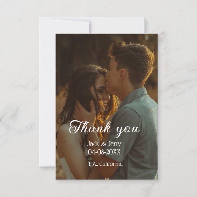 Merci message de nom de couple de mariage moderne  (Devant)