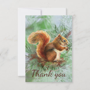 Merci mignon petit écureuil rouge Art animal