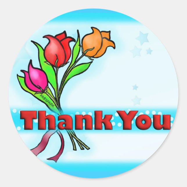 MERCI mignon stickers de fleurs de dessin animé (Devant)