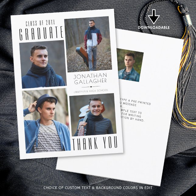 Merci minimal à poils fins Cinq photos noir (Créateur téléchargé)