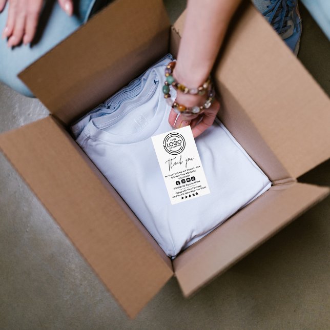 Merci minimal pour vos étiquettes de blocage d'ach (Minimalist Thank You for Your Purchase Hang Tags branding Template, Simple Shop Packaging Card )