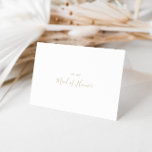 Merci minimaliste de mariage Gold<br><div class="desc">Cette carte de remerciements de fête de mariée minimaliste et or simple est parfaite pour un mariage moderne. Le design sobre et élégant présente une typographie de script classique et sophistiquée en or.</div>
