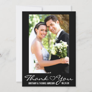 Merci moderne Coeur Carte photo Mariage W