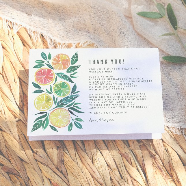 Merci moderne d'anniversaire d'agrumes d'aquarelle (Créateur téléchargé)