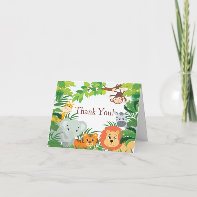 Merci moderne de baby shower de safari de jungle (Devant)