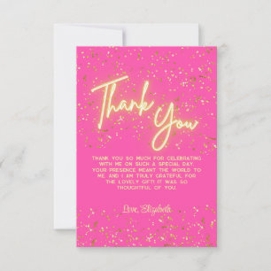 Merci moderne Fille rose chaud Neon brillant Scrip