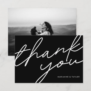 Merci moderne minimaliste noir Mariage de script