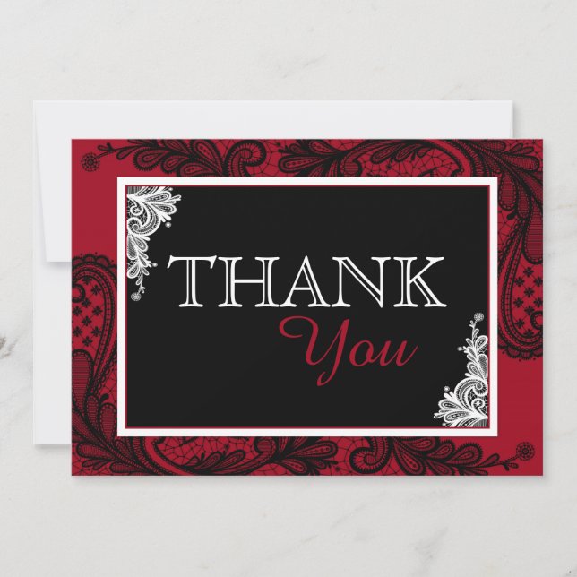 Merci moderne rouge de Goth de dentelle noire (Devant)