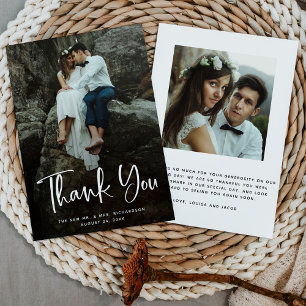 Merci moderne Script blanc et photo Mariage