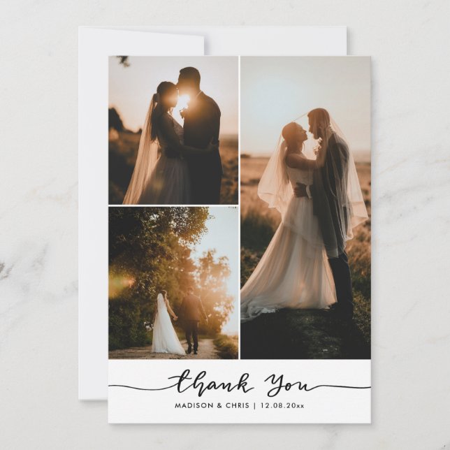 Merci moderne Script Mariage photo Collage (Devant)