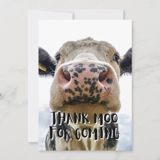 Merci Moo Pour La Prochaine Vache Carte de remerci (Devant)