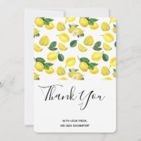 Merci Motif d'aquarelle aux citrons jaunes