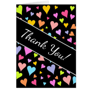 "Merci !"; Motif de Coeurs amusants, aimés et colo