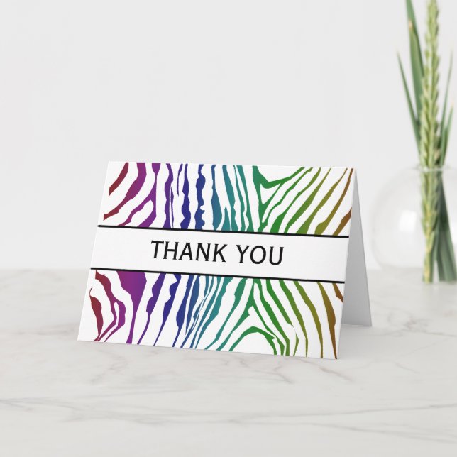 Merci ! Motifs colorés de zèbre d'animal sauvage (Devant)