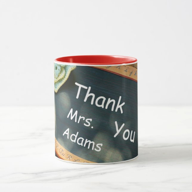 Merci Mug pour Enseignant avec Tableau Noir Vintag (Centre)